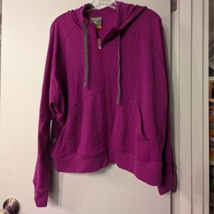 Icebreaker Merino Wool Zip-Up Hooded Jacket Full Zip Fuschia Pink Women's XL